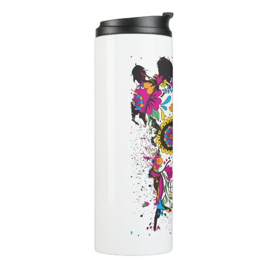 Zuckerschädel Thermosbecher (Nach links gedreht)