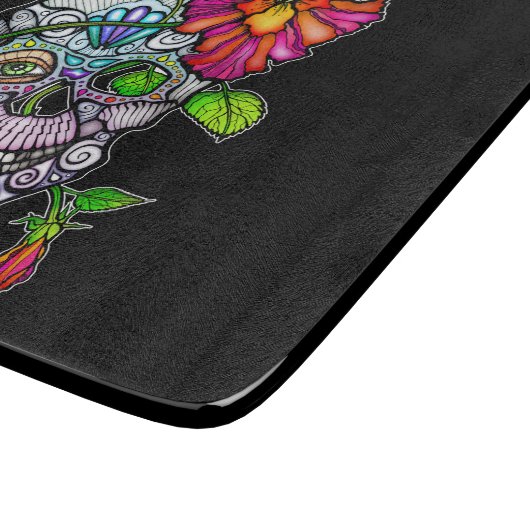 ZUCKERschädel U. -BLUME Schneidebrett (Ecke)