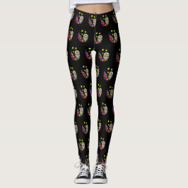 Zuckerschädel und Blume Leggings
