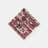 Zuckerschädel und -muster für Blume Serviette (Ecke)