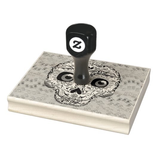 Zuckerschädel und Niedliche Herzkranke nach Maß Gummistempel (Stempel)