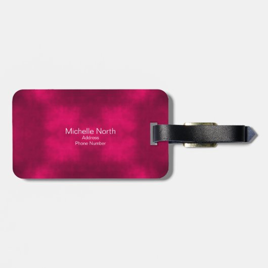 Zuckerschädel und Wirbel Rose Rot ID725 Gepäckanhänger (Rückseite horizontal)