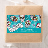 Zuckerschädel und Wirbel Türkis ID725 (Insitu)