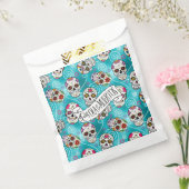 Zuckerschädel und Wirbel Türkis ID725 Geschenktütchen (Versiegelt)