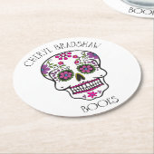 Zuckerschädel-Untersetzer Runder Pappuntersetzer (Angewinkelt)