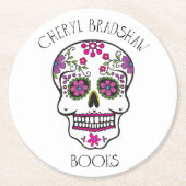 Zuckerschädel-Untersetzer Runder Pappuntersetzer (Vorderseite)