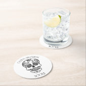 Zuckerschädel-Untersetzer Runder Pappuntersetzer (Vor Ort)