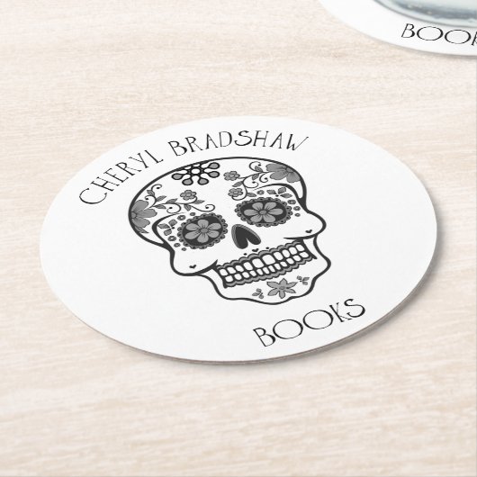 Zuckerschädel-Untersetzer Runder Pappuntersetzer (Angewinkelt)