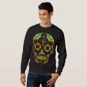 Zuckerschädel Vollfarbe Sweatshirt (Vorne ganz)