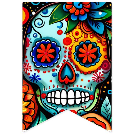 Zuckerschädel Wimpelkette (Zweite Fahne)