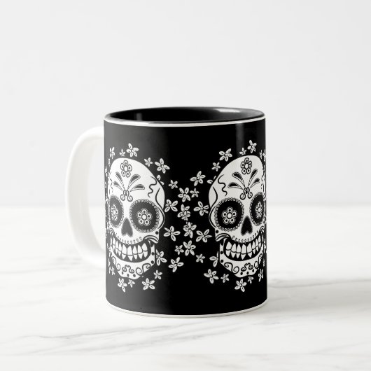 Zuckerschädel Zweifarbige Tasse (Vorderseite Links)