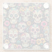 Zuckerschädelblüten Glasuntersetzer (Rückseite)