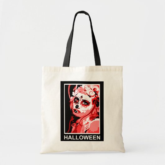 Zuckerschädelhalloween Tragetasche (Vorne)