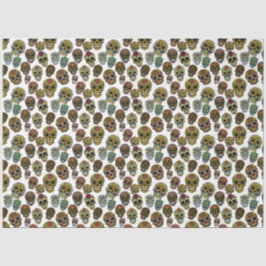 Zuckerschädelkunst - Traditionelles Muster (weiß) Seidenpapier