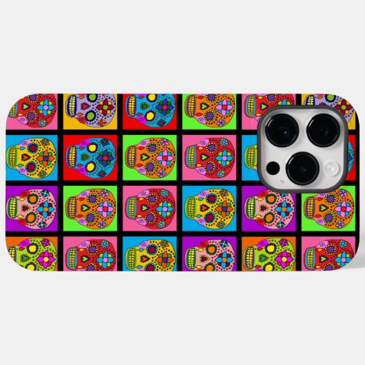 Zuckerschädelquadrate Case-Mate iPhone Hülle (Rückseite (Horizontal))