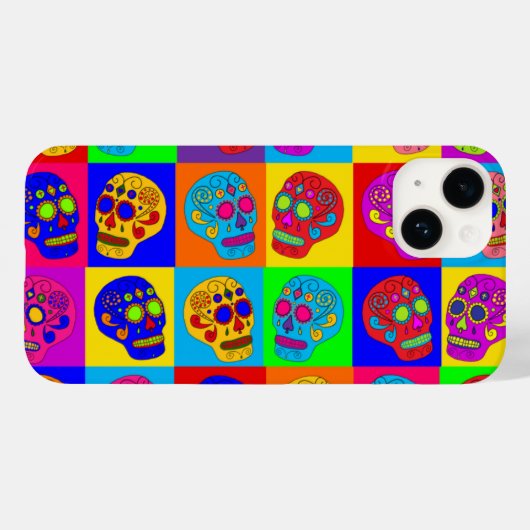 Zuckerschädelquadrate Case-Mate iPhone Hülle (Rückseite (Horizontal))