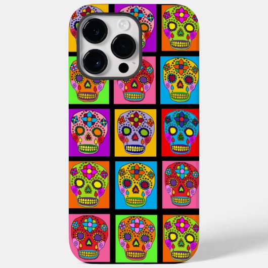 Zuckerschädelquadrate Case-Mate iPhone Hülle (Rückseite)