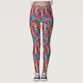 Zuckerschädelquadrate Leggings (Vorderseite)