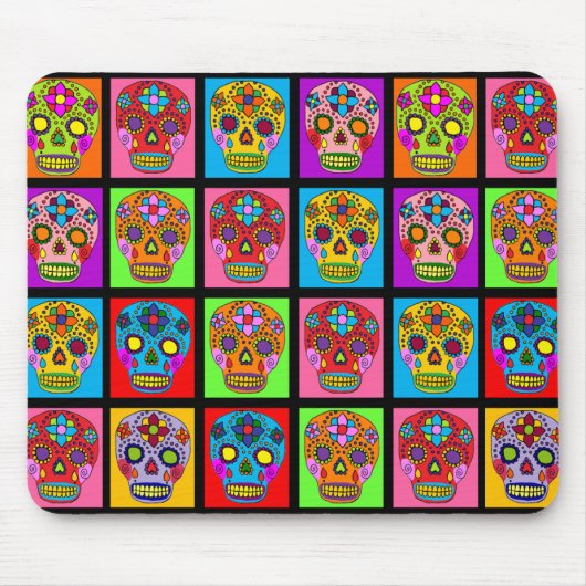 Zuckerschädelquadrate Mousepad (Vorne)