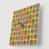 Zuckerschädelquadrate Quadratische Wanduhr (Winkel)