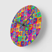 Zuckerschädelquadrate Runde Wanduhr (Winkel)