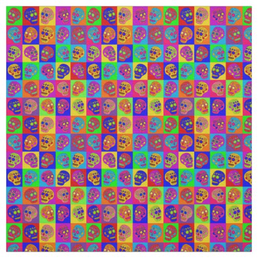 Zuckerschädelquadrate Stoff (Muster)