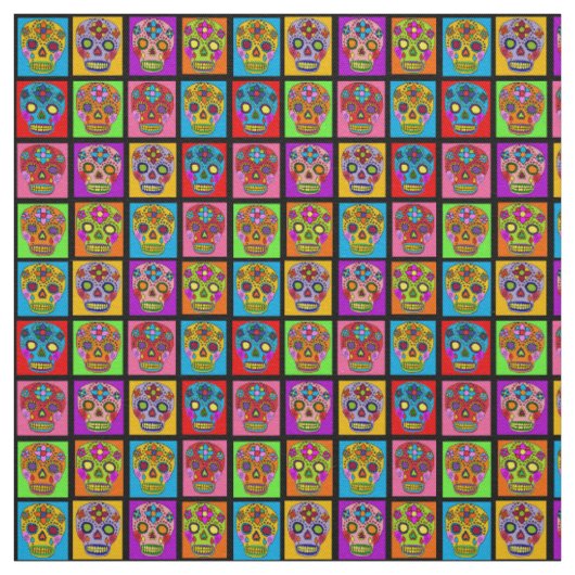 Zuckerschädelquadrate Stoff (Muster)