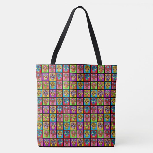 Zuckerschädelquadrate Tasche (Vorderseite)