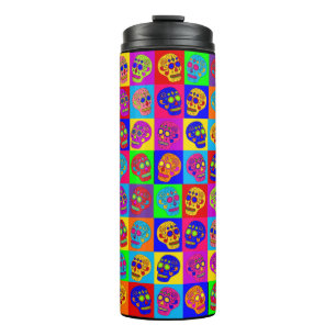 Zuckerschädelquadrate Thermosbecher