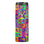 Zuckerschädelquadrate Thermosbecher (Rückseite)