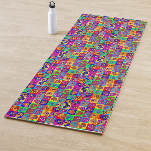 Zuckerschädelquadrate Yogamatte (Beispiel)