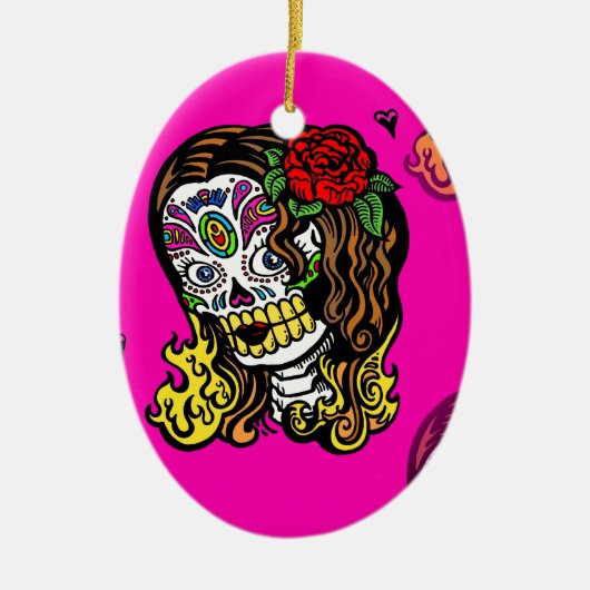Zuckerschlucksmädchen Keramik Ornament (Vorne)
