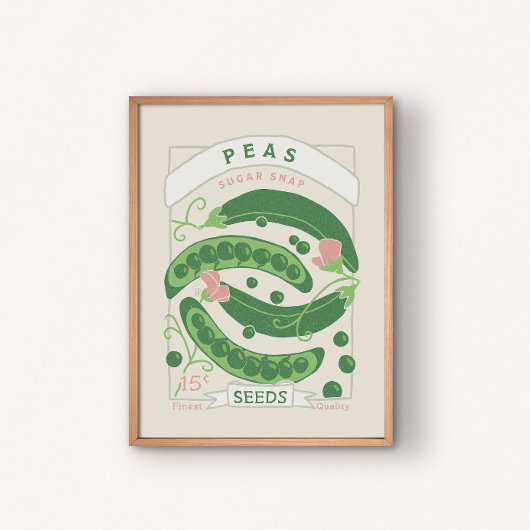 Zuckerschoten-Samenpackung Poster