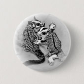 Zuckersegelflugzeug Joeys Schwarzes u. Weiß Button (Vorderseite)