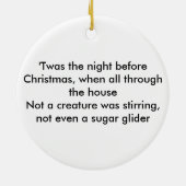 Zuckersegelflugzeug Weihnachten Keramik Ornament (Hinten)