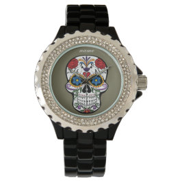 ZUCKERSKULL | floraler bearbeiteter Text Armbanduhr