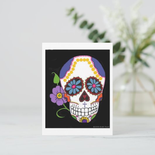 Zuckerskull-Postkarte Postkarte (Stehend Vorderseite)