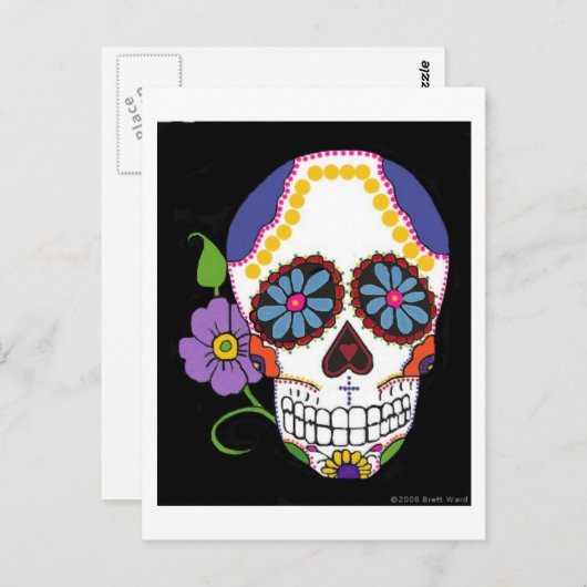 Zuckerskull-Postkarte Postkarte (Vorne/Hinten)