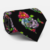 ZUCKERSKULL UND BLUME KRAWATTE (Gerollt)