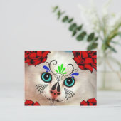 ZUCKERSKULLTAG DER TOTEN KATZE POSTKARTE (Stehend Vorderseite)