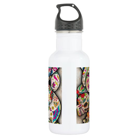 Zuckerskulollage Trinkflasche (Rückseite)