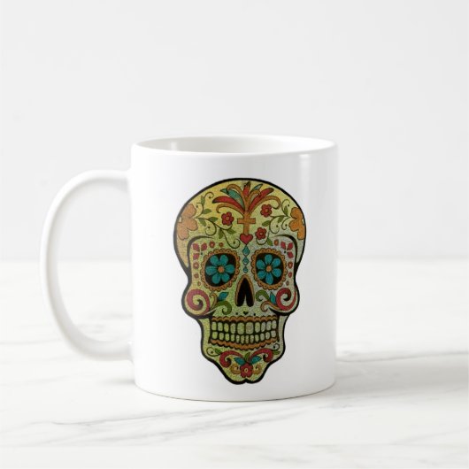 Zuckerskulptur, Tag der Toten Kaffeetasse (Links)
