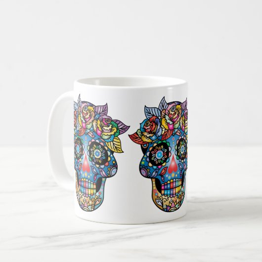 Zuckerskulptur, Tag der Toten Kaffeetasse (Vorderseite Links)