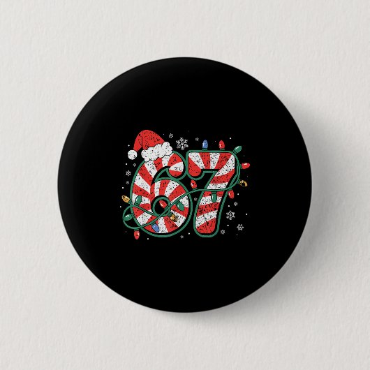Zuckerstange 67 Lustiges Weihnachten 67 Sechs Sieb Button (Vorderseite)