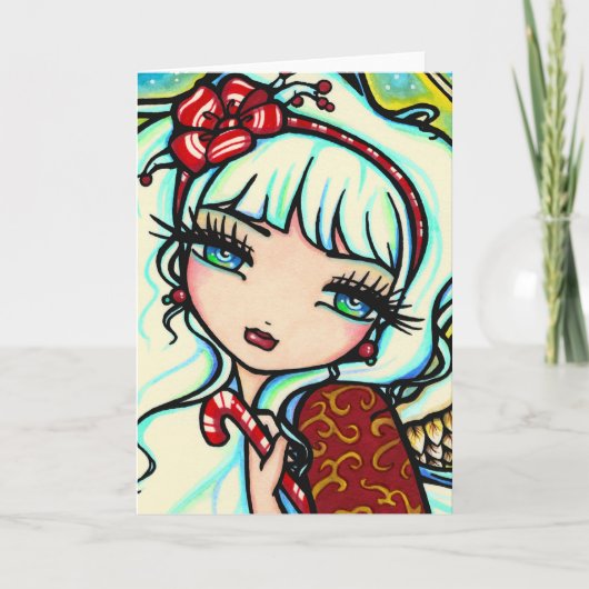 Zuckerstange-Engels-nahe hohe Weihnachtskarte Feiertagskarte (Vorderseite)