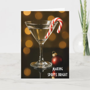 Zuckerstange in einem Weihnachts-Martini Karte