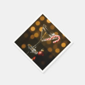 Zuckerstange in einem Weihnachts-Martini Serviette (Ecke)