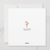 Zuckerstange mit Stechpalme Feiertagskarte (Rückseite)