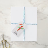 Zuckerstange mit Stechpalme Geschenkanhänger (Mit Garn)