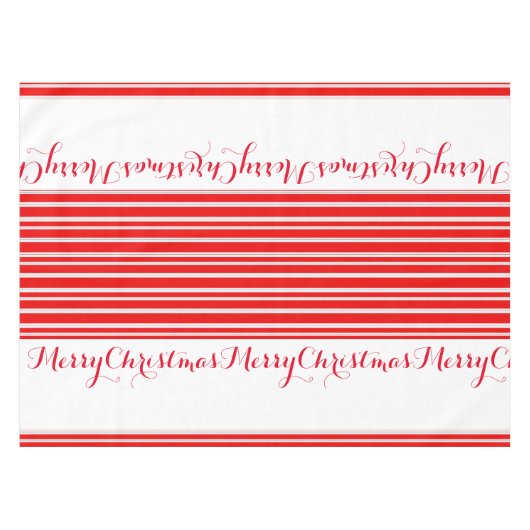 Zuckerstange-rote u. weiße gestreifte frohe tischdecke (Vorderseite (Horizontal))